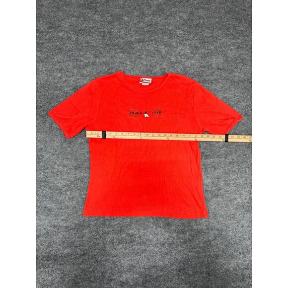 VTG Y2K Chase Authentics Dale Earnhardt Jr Red Shirt Womens L Gold Metallic - Picture 8 of 16